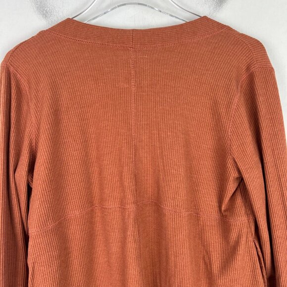 NWT Chaser Ribbed Open Front Cardigan Pockets Orange Size Small S NEW - Picture 11 of 12